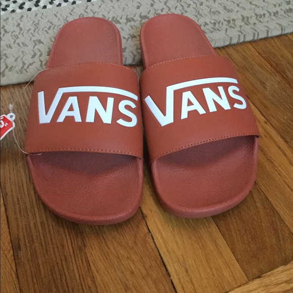 vans slides brown